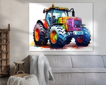 Kleurrijke Tractor van PixelPrestige