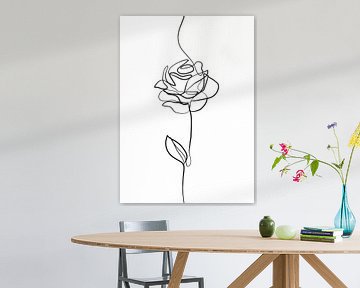 Rose Line Drawing by Cats & Dotz