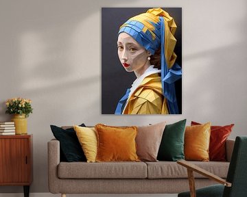 The girl with the pearl earring inspired by Johannes Vermeer by Jolique Arte