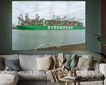 Containerschip Ever Apex van Evergreen. van Jaap van den Berg