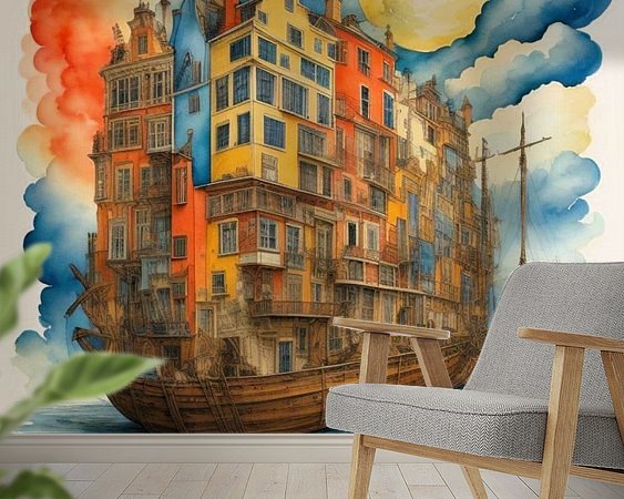Voorbeeld van het werk in een kamer