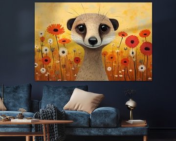 Meerkat Orange Art | Meerkat by Wonderful Art