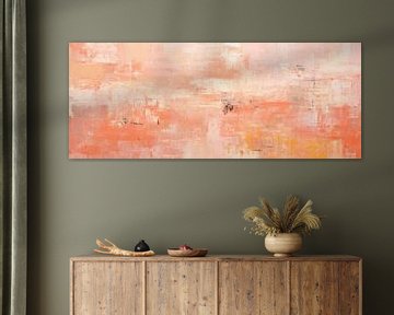 Abstract Peach Art | Perzik van Abstract Schilderij