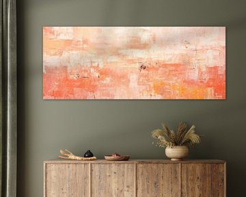 Abstract Peach Art | Perzik van Abstract Schilderij