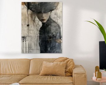 Modern and abstract portrait "Raw" by Carla Van Iersel