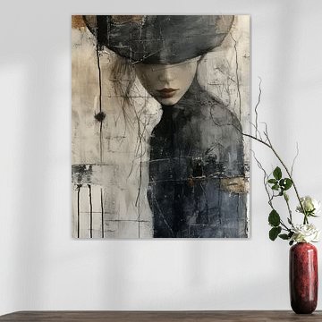 Modernes und abstraktes Porträt "Raw" von Carla Van Iersel