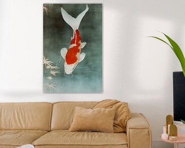 Poisson carpe Koi dans l'étang sur Vlindertuin Art