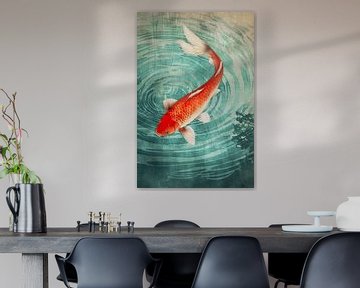 Natuur print Koi karper in oosterse stijl van Vlindertuin Art