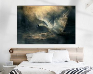 Trumpeter Swan Painting by Preet Lambon
