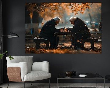 Pensioners playing chess in the park by Skyfall