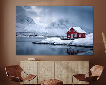 Noorse winter idylle van fernlichtsicht