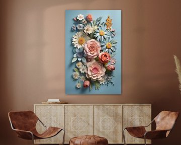 pastel bloemen van Thea