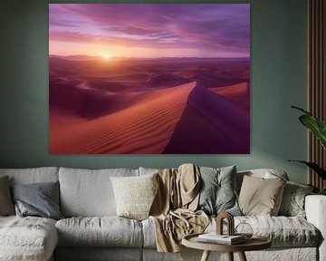 Woestijn dageraad ontwaakt van fernlichtsicht