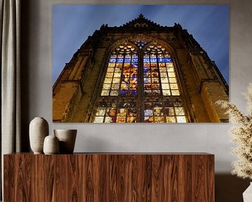 Domkerk in Utrecht met glas-in-loodramen van Donker Utrecht