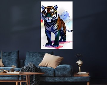 Tigre coloré sur De Muurdecoratie