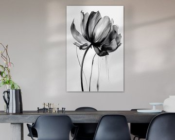 Schwarze Aquarellblume von haroulita