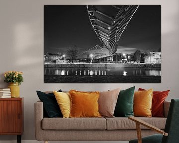 College Bridge aka Snake Bridge at Buda Beach Kortrijk | Night Photography | Black and White by Daan Duvillier | Dsquared Photography