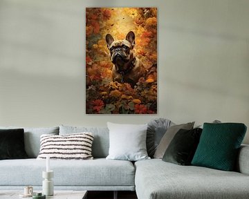 Herbst Bulldogge Malerei von Wunderbare Kunst