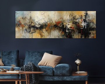 Abstract Gold red by ARTEO Paintings