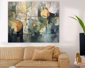 Abstract Gold Light | Gold Circles Abstract sur Tableaux ARTEO