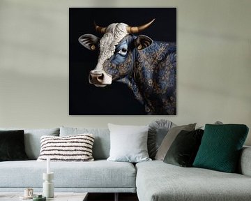 Koe in Delfts Blauw van Celeste