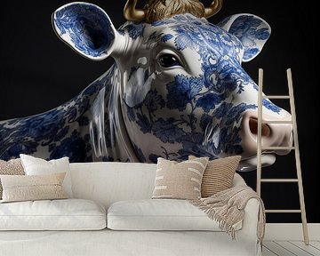 Kuh in Delfter Blau von Celeste