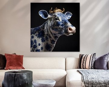 Cow in Delft Blue by Celeste
