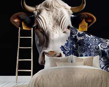 Kuh in Delfter Blau von Celeste