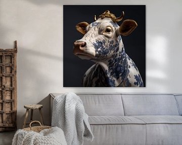 Cow in Delft Blue by Celeste