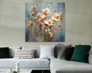 Fleur de printemps en style moderne abstrait sur Lauri Creates