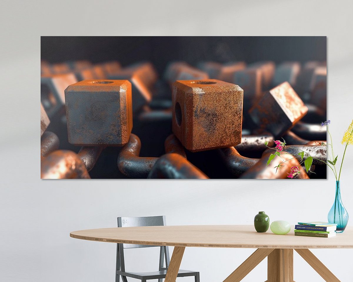 Voorbeeld van het werk in een kamer