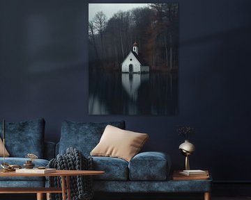 Une église mystique au bord du lac