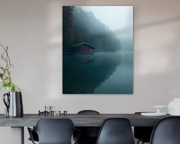 Magie automnale du brouillard au bord du lac