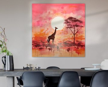 Giraffe bei afrikanischem Sonnenaufgang von Whale & Sons