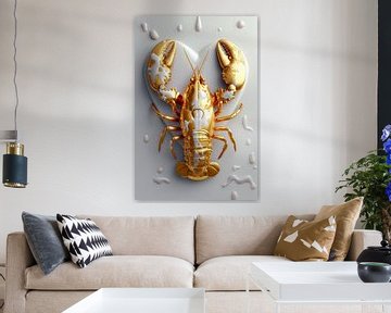 Lobster Luxe - GOLD CANCER auf weißem Herz von Marianne Ottemann - OTTI