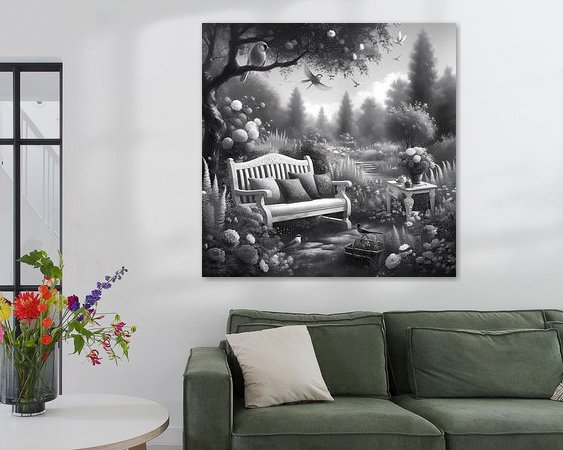 Voorbeeld van het werk in een kamer