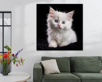 Witte kitten portret van TheXclusive Art