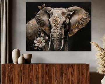 Edele Rust - De Olifant met Gouden Details van Eva Lee