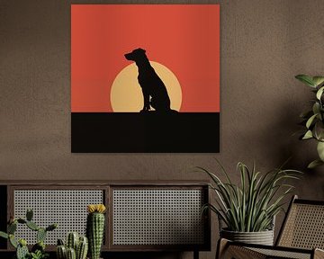 Silhouette de chien Minimalisme sur TheXclusive Art