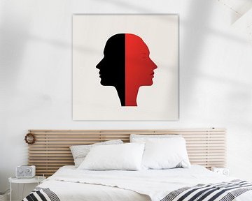 2 faces red-black minimalism by The Xclusive Art