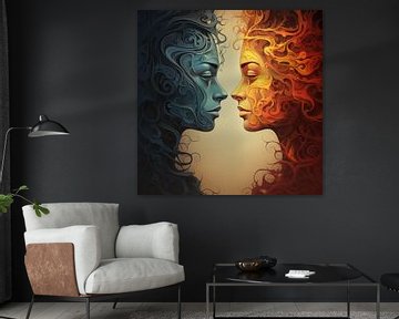 2 gezichten water en vuur van TheXclusive Art