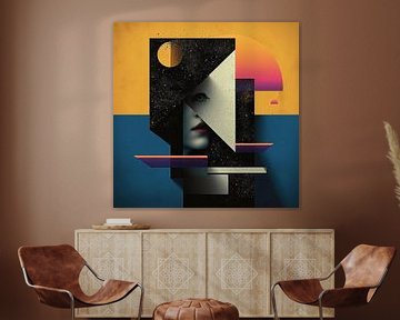 Geometrisch Abstract portret van Karina Brouwer