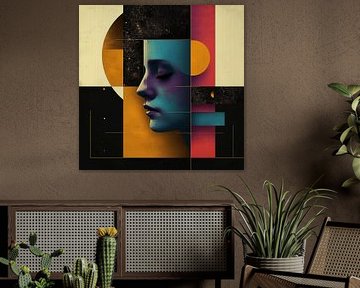 Abstract Modern portrait in colour by Karina Brouwer
