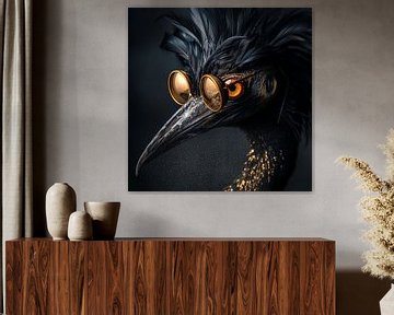 Humorous Bird Portrait - The Educator by Karina Brouwer