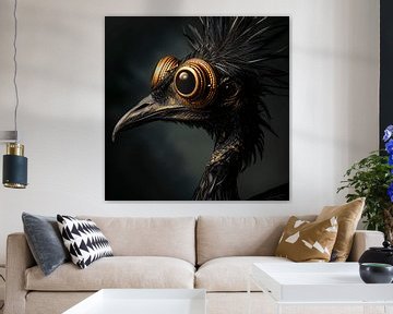 Geestig Vogelportret - De Jolige Gierscholver van Karina Brouwer