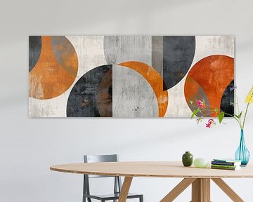 Abstract Modern Oranje Grijs van De Mooiste Kunst