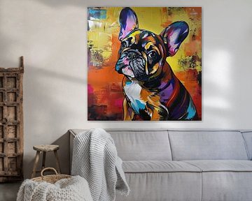 Bulldogge Kunst | Bulldogge Gelb Akzent von De Mooiste Kunst