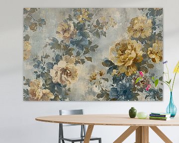 Blumenmalerei | Goldene Flora von Wunderbare Kunst