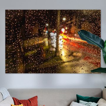 Drops of water on a window pane