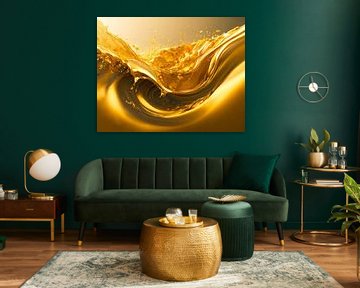 Liquid gold with waves by Mustafa Kurnaz